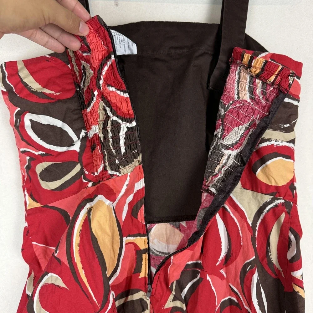 R&K Originals Dress Womens 14 Multicolor Floral Square Neck Sundress Knee Length